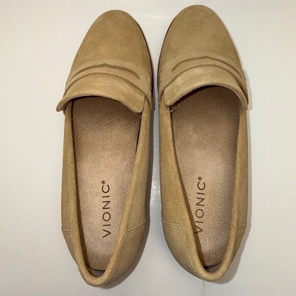 Vionic Cheryl II Sand Slip-On Suede Loafers, Women's Size 8 Wide - Picture 5 of 11